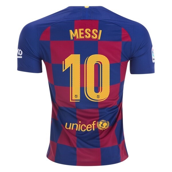 Camiseta Barcelona NO.10 Messi 1ª 2019/20 Azul Rojo